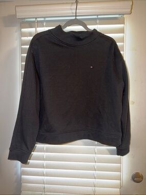 Tommy Hilfiger Black Mockneck Cropped Sweatshirt
